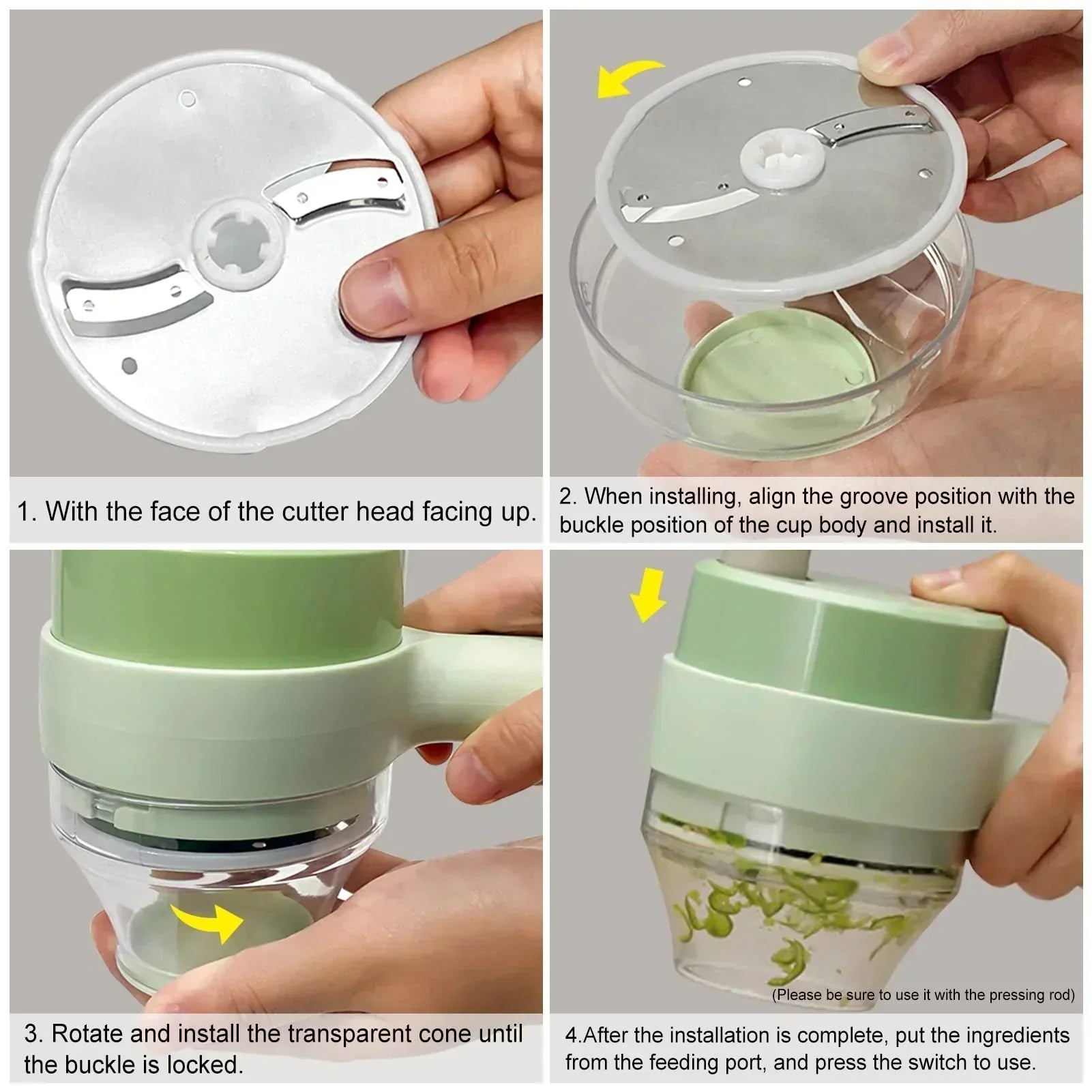 Dual Purpose Electric Handheld Food Chopper & Slicer